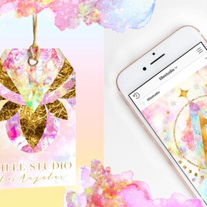 May include: A digital illustration of a geometric shape with a gold outline and a pink, blue, and yellow watercolor background. The text "LILLE STUDIO Los Angeles" is at the bottom of the image.