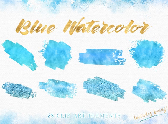 Blue Watercolor Clipart - Vyegenics