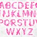 Hot Pink Ink Alphabet Clipart Watercolor Cloud Monogram PNG Abstract ...