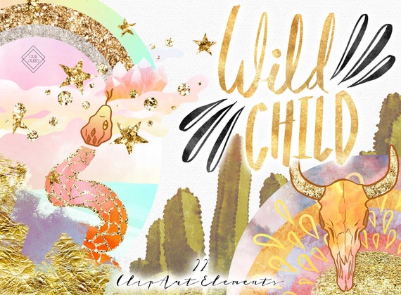 Boho Desert Clipart: Bohemian Southwest Wanderlust Tribal Graphics, Moon & Star PNG (Digital Download)
