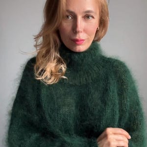 モヘアタートルネックセーター、ふわふわセーター、オーバーサイズセーター、チャンキーセーター、ウールセーター、冬用プルオーバー、ルーズセーター、100%ハンドメイド