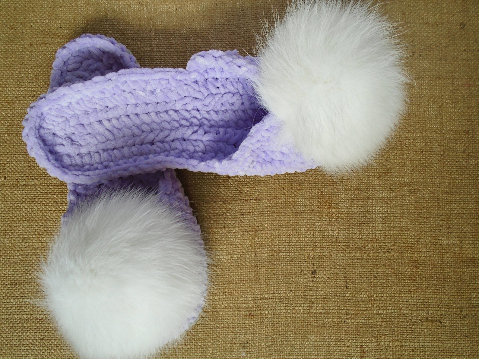 knitting slippers, ready to ship, womens slippers, chunky slippers, ballet flats, fur pom poms, gift for her, home shoes, knit s