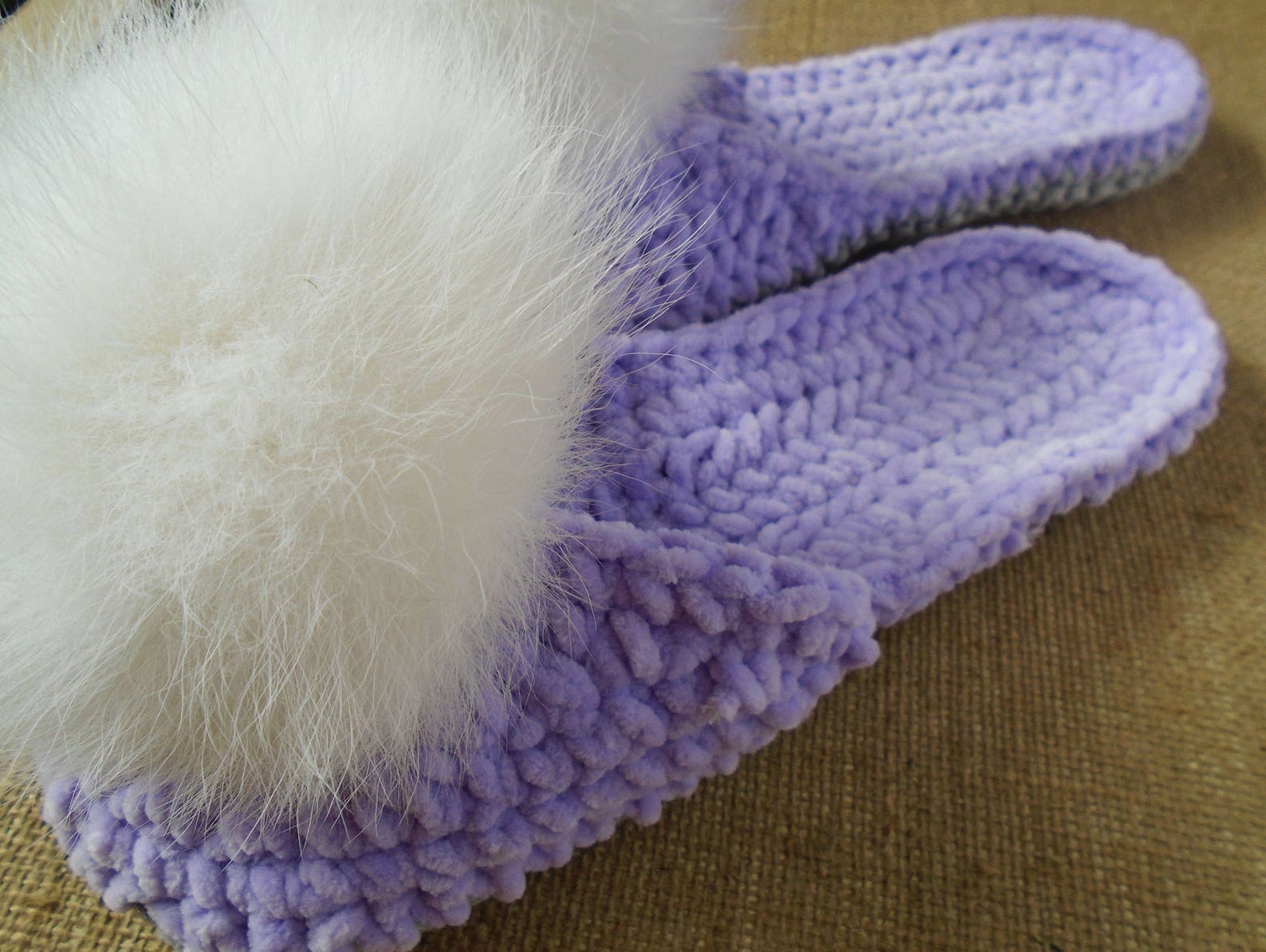 knitting slippers, ready to ship, womens slippers, chunky slippers, ballet flats, fur pom poms, gift for her, home shoes, knit s