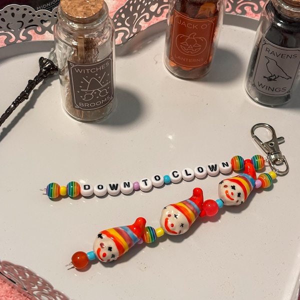 Down to Clown Bag Charm | HHN Inspired Clown Bag Charm | Halloween Horror Nights Accessory | Spooky Season Bag Charm | Horror Gift | Clown