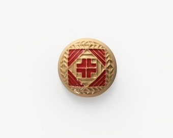 Ceramic Red and Light Mandala Cabochon