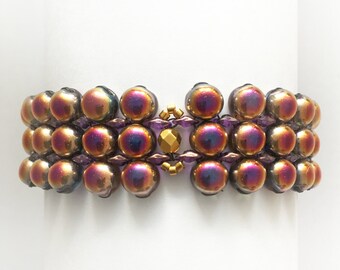 Pattern for 3rows version of Sunset Bracelet