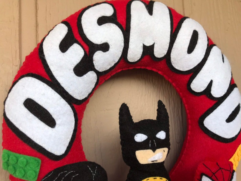 LEGO Name Banner Wreath Bedroom Decor Wall Hanging LEGO Party Personalized Home Decor Nursery Boys Room Baby Shower\u00a0