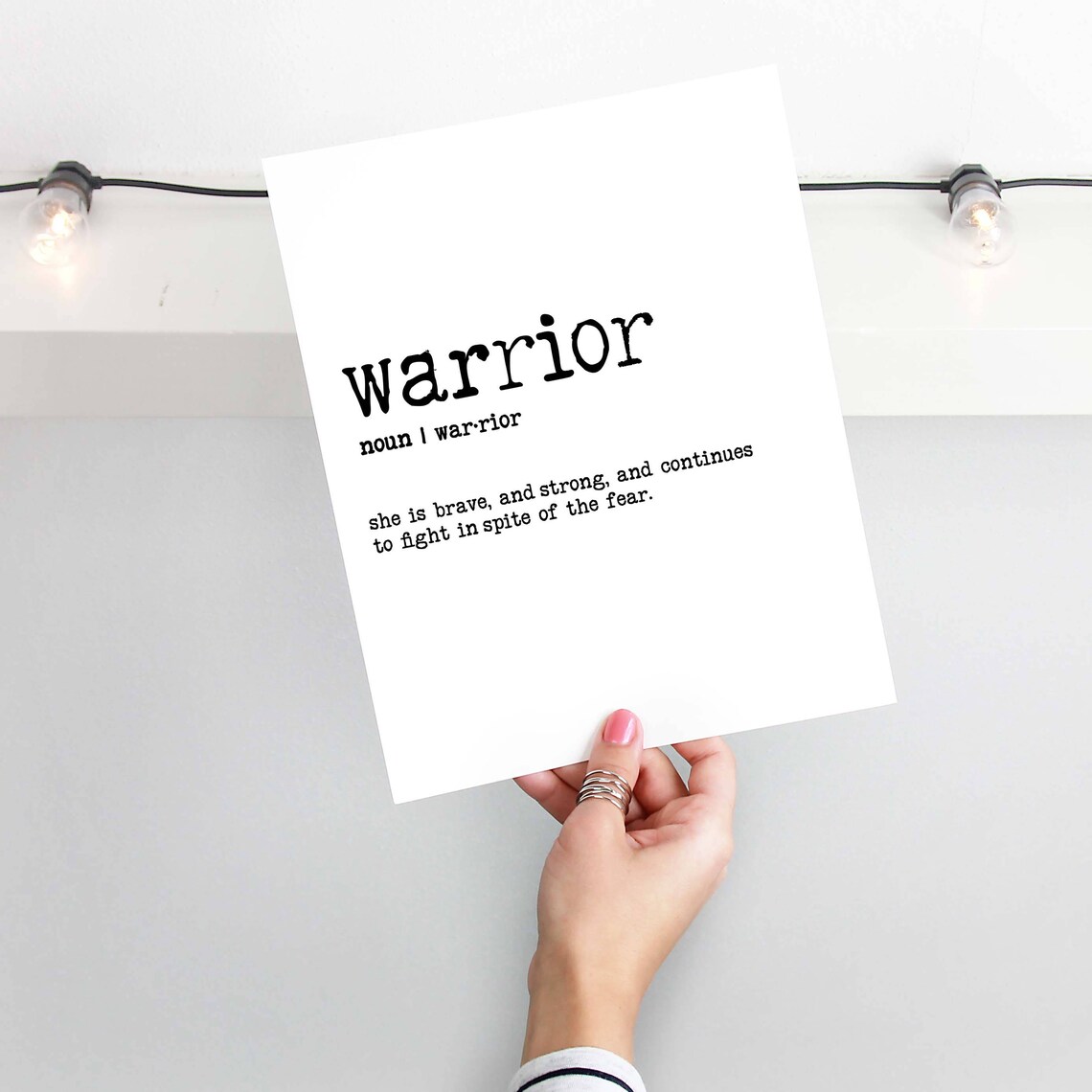 Warrior Definition Print 8x10 Anthem Digital Print Etsy