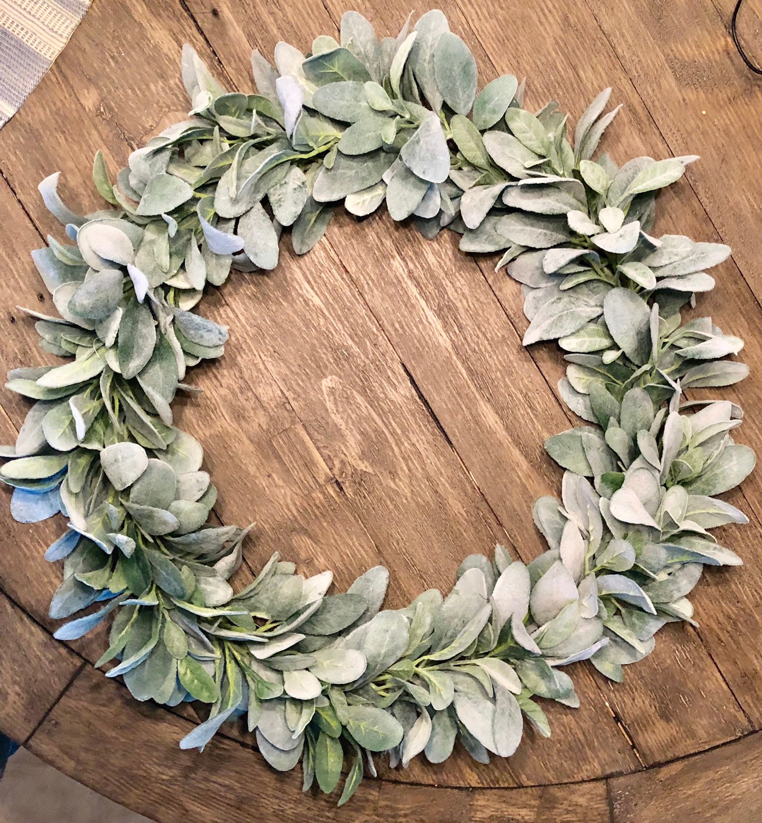36 Lambs Ear Wreath 36 Inch Door Wreath Greenery Wreath Lambs Ear Decor