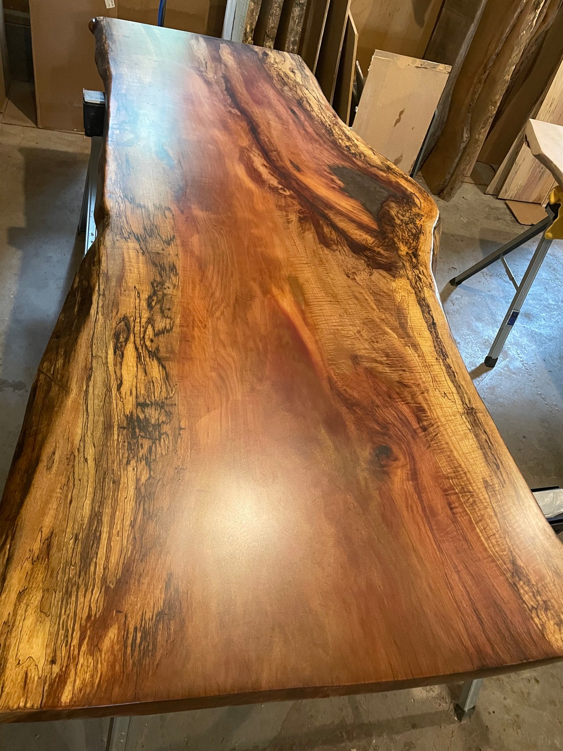 7' Live Edge Pecan Table Etsy