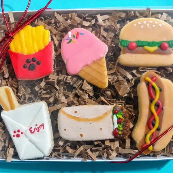 People Food Dog Treats Gift Box Grain Free *Mini* Hamburger Pizza Ice Cream Hot Dog Chinese Burrito Fries