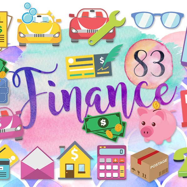 83 Cute Finance Clipart: "MONEY CLIPARTS" Bills, Car Wash Loan Repair, Mobile Phone, Wallet, Home Loan, Piggy Bank, Telephone, Checkbook