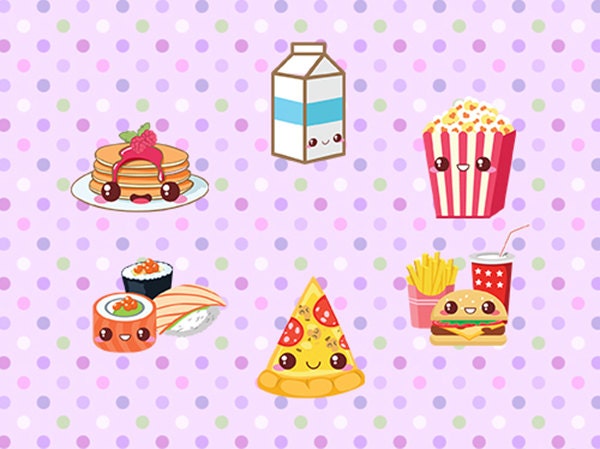 25 süße Lebensmittel Clipart KAWAII Essen Sushi Etsy