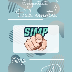 Simp Twitch Emote: Streamer Sub Emotes (Digital Download)
