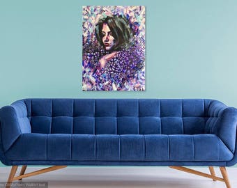 Original painting, surreal, abstract portrait, flower painting, acrylic painting