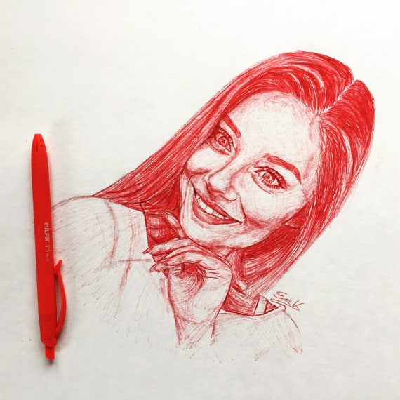 Exam Time Drawing | Girl Ballpoint Pen Sketch – Meghnaunni.com