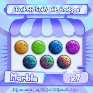 Marble Twitch Sub Badges: Planet Bit Badges (7x)