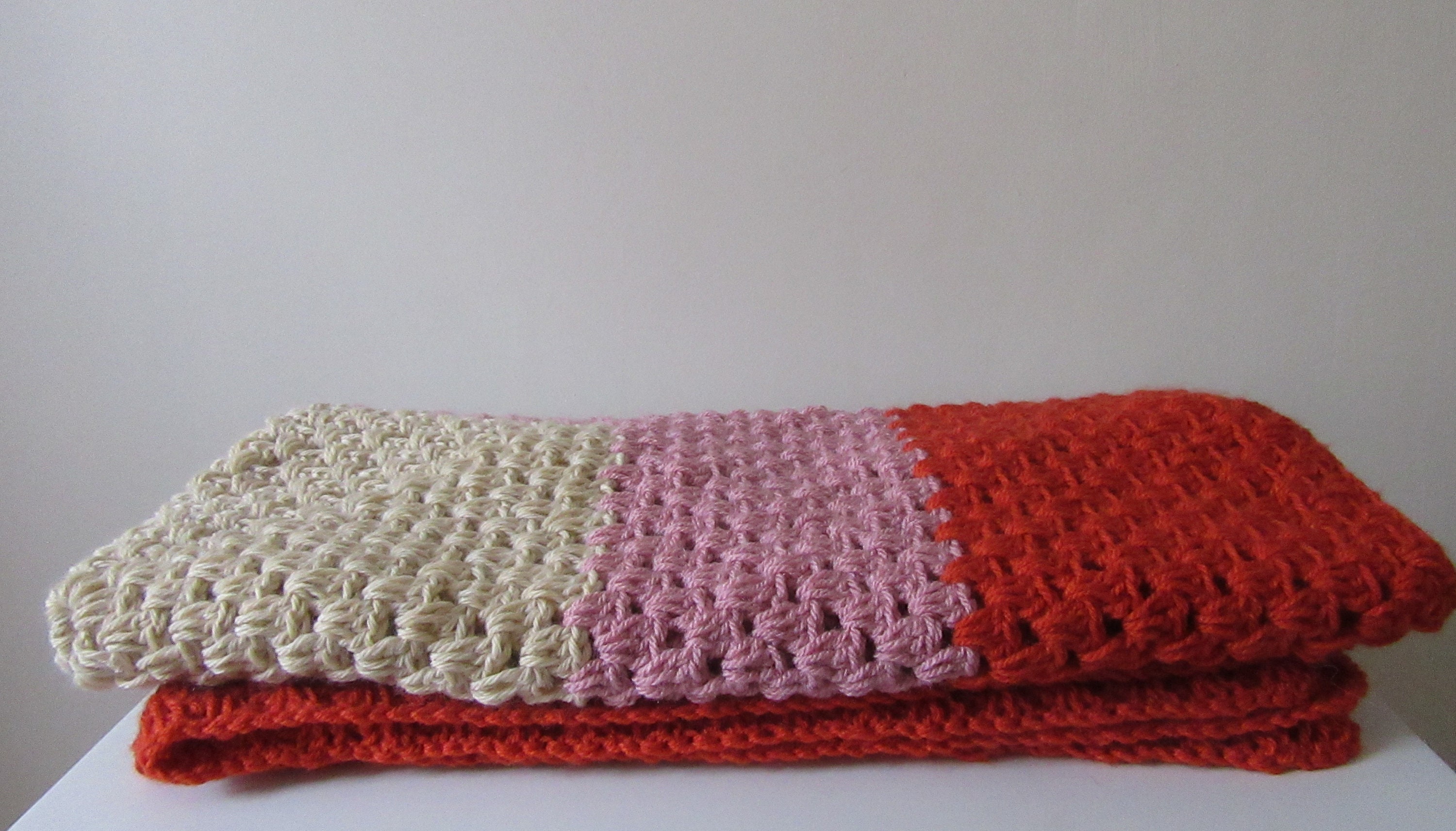 Baby Gift. Hand Knitted Baby Blanket. Hand Made Crib Blanket. Hand