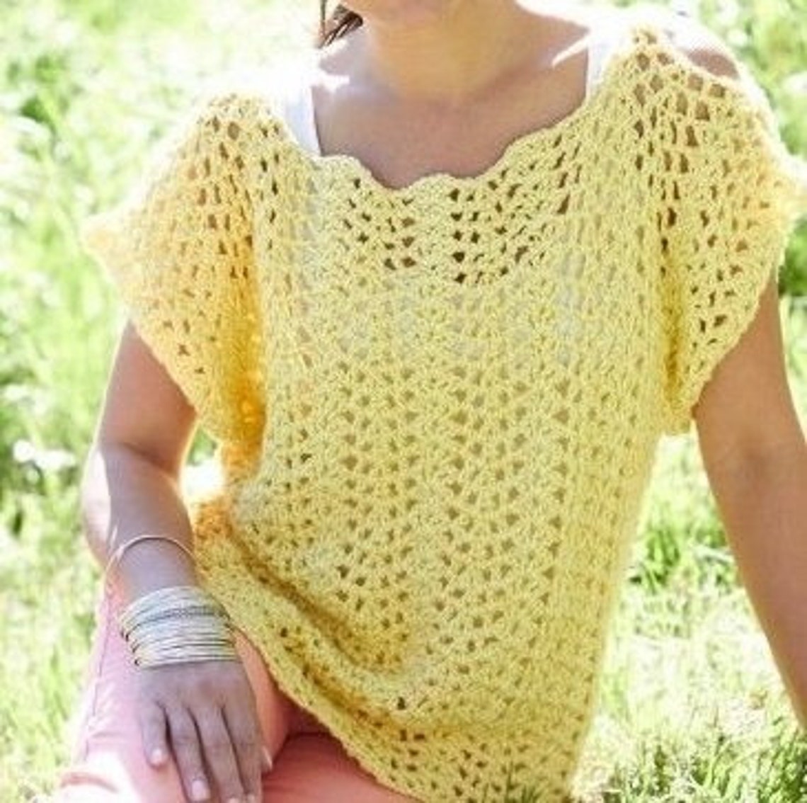 Salmon Crochet Blouse main image 1