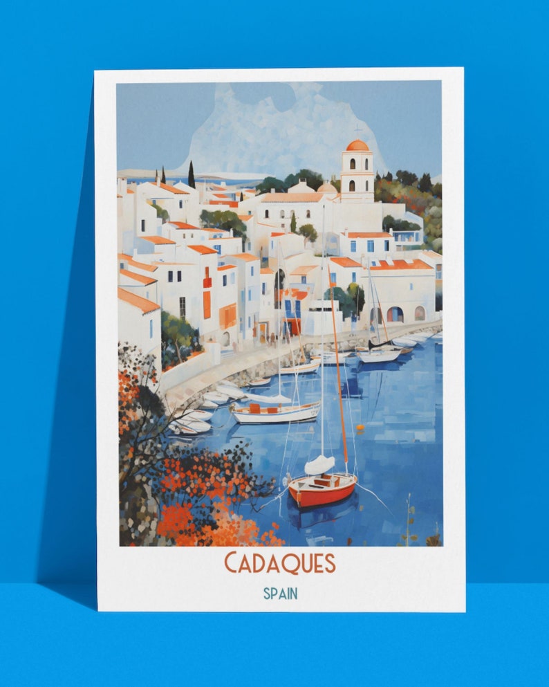 Cadaqués Impression de voyage en Espagne, Cadaqués Cadeau de voyage en Espagne, affiche de la ville imprimable, téléchargement numérique, cadeau d'anniversaire, cadeau de mariage image 6