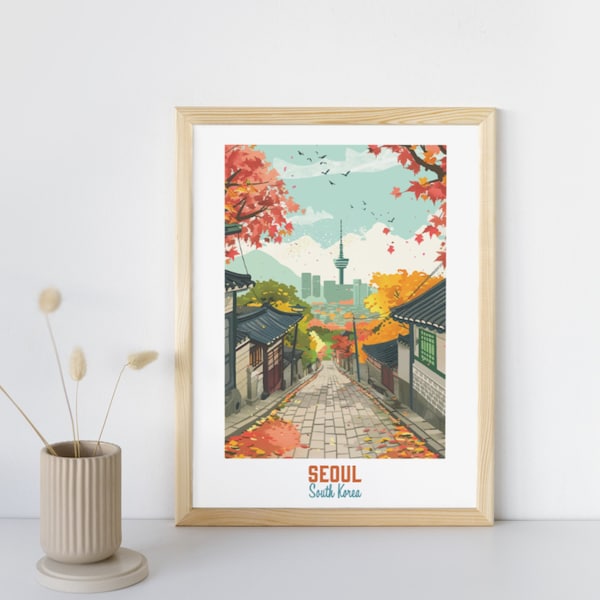 Seoul - South Korea Travel Print, Seoul - South Korea Travel Gift, Printable City Poster, Digital Download, Birthday Present, Wedding Gift