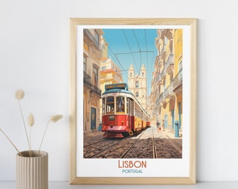 Lissabon - Portugal Reise-Druck, Lissabon - Portugal - Reisegeschenk, druckbare Stadt Poster, digitaler Download, Geburtstagsgeschenk, Hochzeitsgeschenk