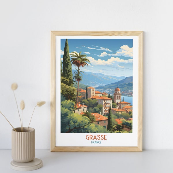 Grasse - France Travel Print, Grasse - France, Travel Gift, Printable City Poster, Digital Download, Birthday Present, Wedding Gift