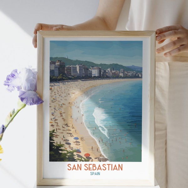 San Sebastian - Spain - Travel Print, San Sebastian Travel Gift, Printable City Poster, Digital Download, Birthday Present, Wedding Gift