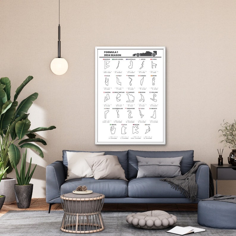 F1 2024 Season Circuit Poster Formula 2024 Calendar Formula 2024
