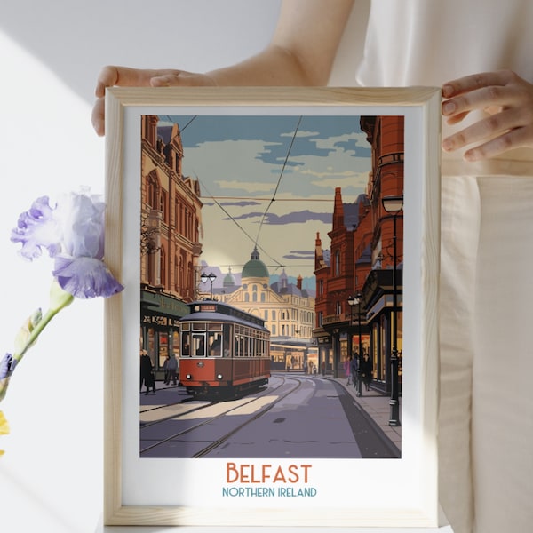 Belfast -  Northern Ireland - Travel Print, Belfast Travel Gift, Printable City Poster, Digital Download, Birthday Present, Wedding Gift