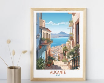 Impression de voyage Alicante - Espagne, Alicante - cadeau de voyage en Espagne, affiche de la ville imprimable, téléchargement numérique, cadeau d'anniversaire, cadeau de mariage