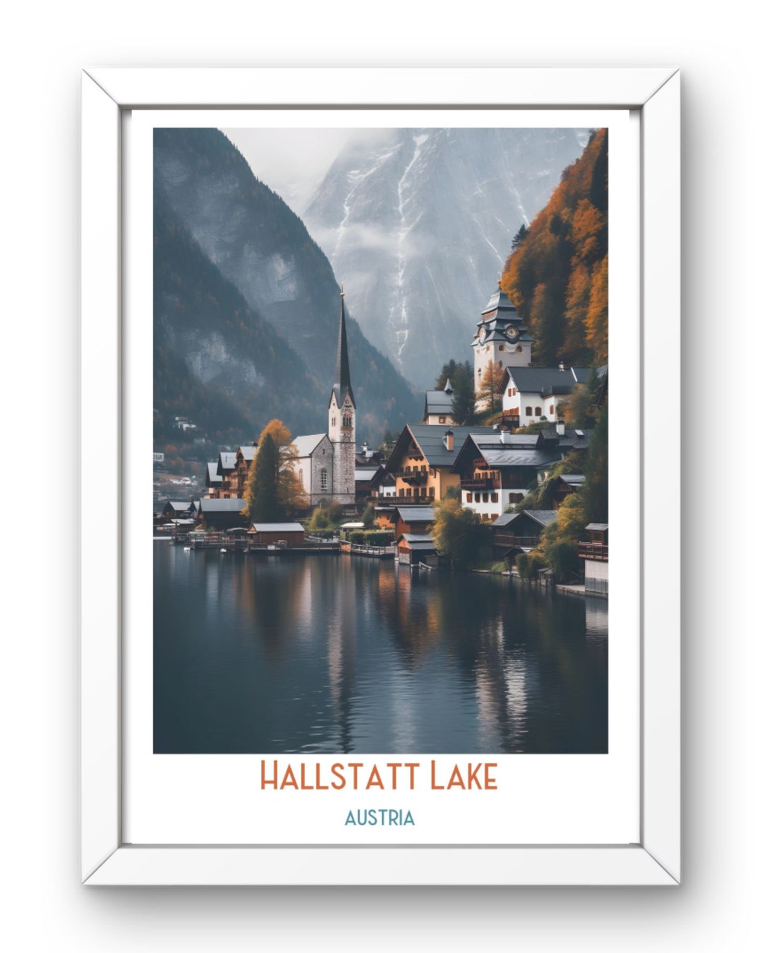Hallstatt Lake Austria Travel Print, Hallstatt Lake, Travel Gift ...