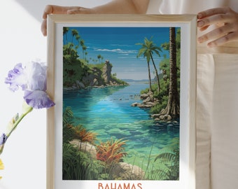 Bahamas - Caribbean - Travel Print, Bahamas - Caribbean Travel Gift, Printable City Poster, Digital Download, Birthday Present, Wedding Gift