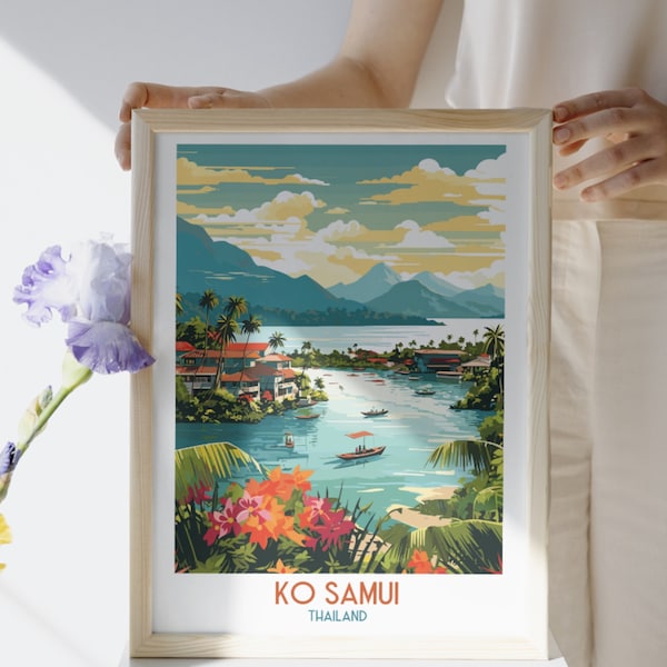 Ko Samui - Thailand - Travel Print, Ko Samui - Thailand Travel Gift, Printable City Poster, Digital Download, Birthday Present, Wedding Gift