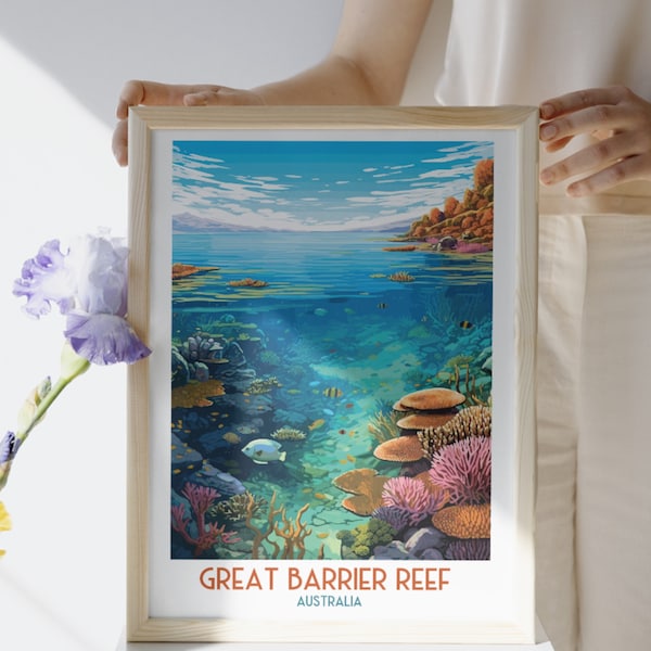 Great Barrier Reef - Australia - Travel Print,Australia Travel Gift, Printable City Poster, Digital Download, Birthday Present, Wedding Gift