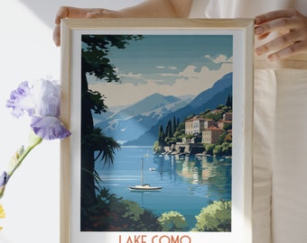 Lac de Côme - Italie - impression de voyage, lac de Côme - cadeau de voyage en Italie, affiche de la ville imprimable, téléchargement numérique, cadeau d'anniversaire, cadeau de mariage