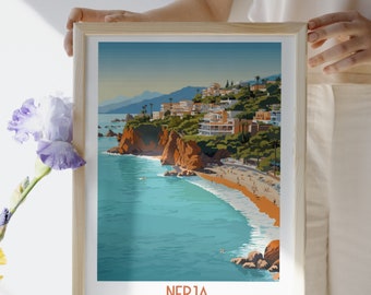 Nerja - Espagne - impression de voyage, Nerja - Espagne - cadeau de voyage, affiche de la ville imprimable, téléchargement numérique, cadeau d'anniversaire, cadeau de mariage