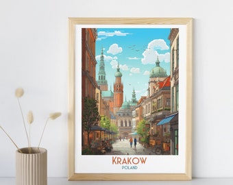 Cracovie - Pologne - Travel Print, Cracovie - Pologne, Cadeau de voyage, Affiche de ville imprimable, Téléchargement numérique, Cadeau d'anniversaire, Cadeau de mariage
