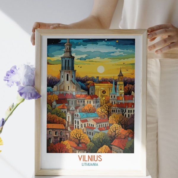 Vilnius - Lithuania - Travel Print, Vilnius - Lithuania Travel Gift, Printable City Poster, Digital Download, Birthday Present, Wedding Gift