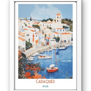 Cadaqués Impression de voyage en Espagne, Cadaqués Cadeau de voyage en Espagne, affiche de la ville imprimable, téléchargement numérique, cadeau d'anniversaire, cadeau de mariage image 2