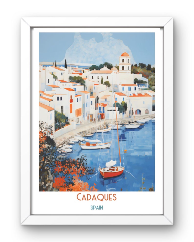 Cadaqués Impression de voyage en Espagne, Cadaqués Cadeau de voyage en Espagne, affiche de la ville imprimable, téléchargement numérique, cadeau d'anniversaire, cadeau de mariage image 2