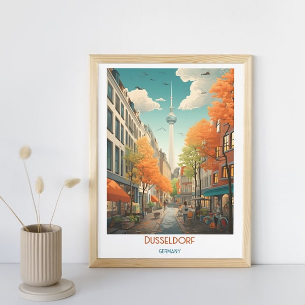 Dusseldorf - Germany Print, Dusseldorf - Germany Travel Gift, Printable City Poster, Digital Download, Birthday Present, Wedding Gift