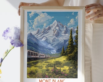 Mont Blanc - France - impression de voyage, Mont Blanc - cadeau de voyage, affiche imprimable de la ville, téléchargement numérique, cadeau d'anniversaire, cadeau de mariage