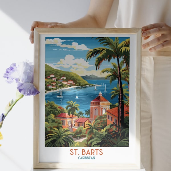 St. Barts - Carribbean - Travel Print, Carribbean - Travel Gift, Printable City Poster, Digital Download, Birthday Present, Wedding Gift