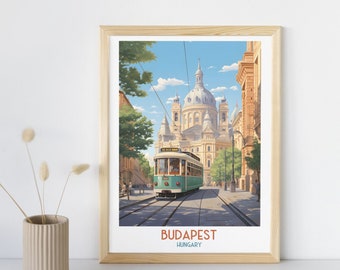 Impression de voyage Budapest - Hongrie, Budapest - Cadeau de voyage en Hongrie, affiche de la ville imprimable, téléchargement numérique, cadeau d'anniversaire, cadeau de mariage