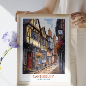 Canterbury Großbritannien Reise Poster, Canterbury Großbritannien Reisegeschenk, druckbares Poster, Geburtstagsgeschenk, Hochzeitsgeschenk Bild 1