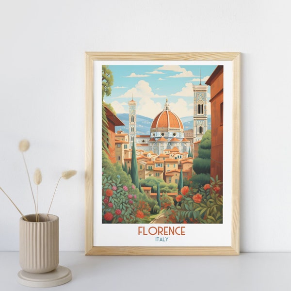 Florence - Italy Travel Print, Florence - Italy Travel Gift, Printable City Poster, Digital Download, Birthday Present, Wedding Gift