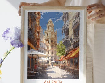 Valence - Espagne - impression de voyage, Valence - cadeau de voyage en Espagne, affiche de la ville imprimable, téléchargement numérique, cadeau d'anniversaire, cadeau de mariage