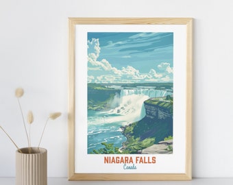 Impression de voyage des chutes du Niagara - Canada, cadeau de voyage des chutes du Niagara, affiche de la ville imprimable, téléchargement numérique, cadeau d'anniversaire, cadeau de mariage