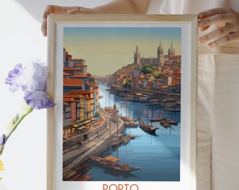 Porto - Portugal - impression de voyage - Porto - Portugal voyage cadeau, affiche imprimable de la ville, téléchargement numérique, cadeau d'anniversaire, cadeau de mariage